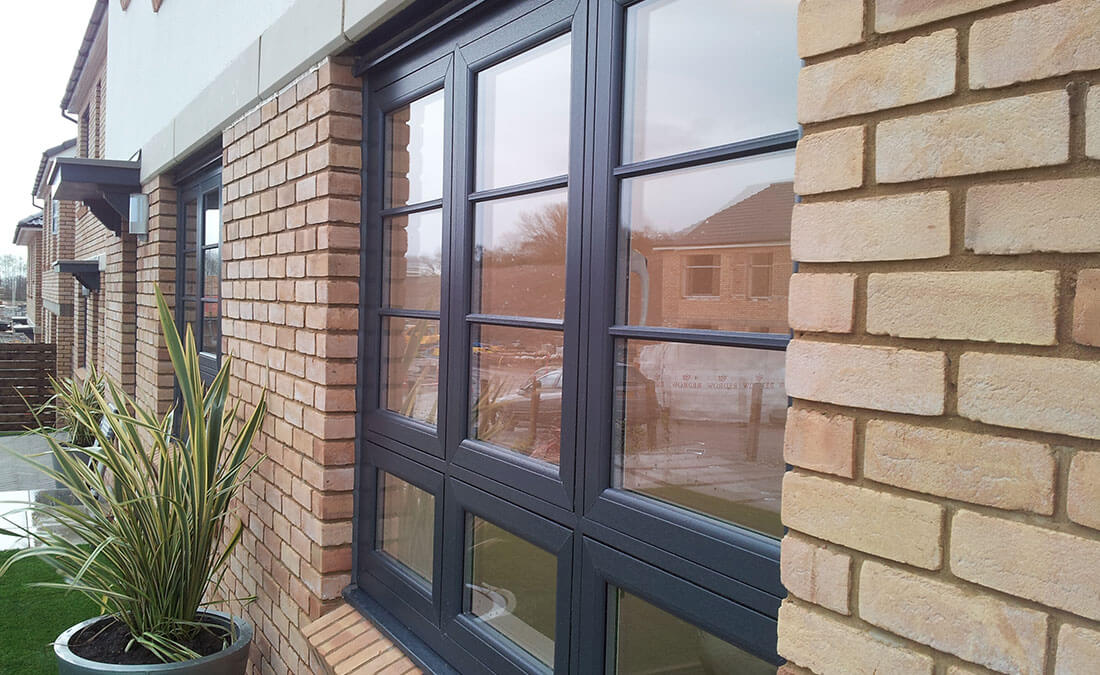 Black uPVC flush sash windows