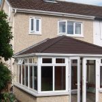 Brown tiled Edwardian conservatory roof