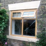 Irish oak effect casement window