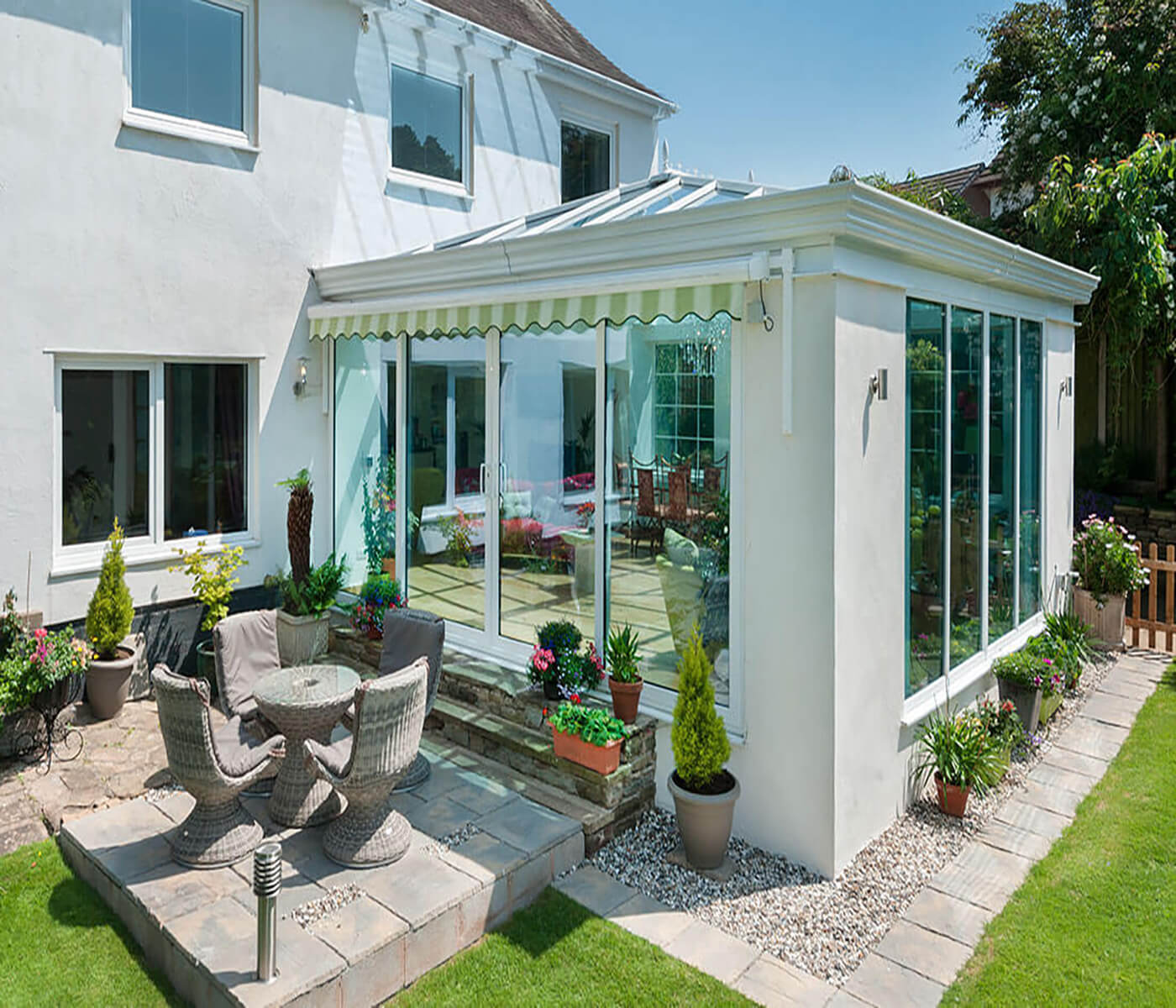 Small white uPVC orangery - Plan-it Windows