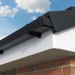 White fascia with a black gutter
